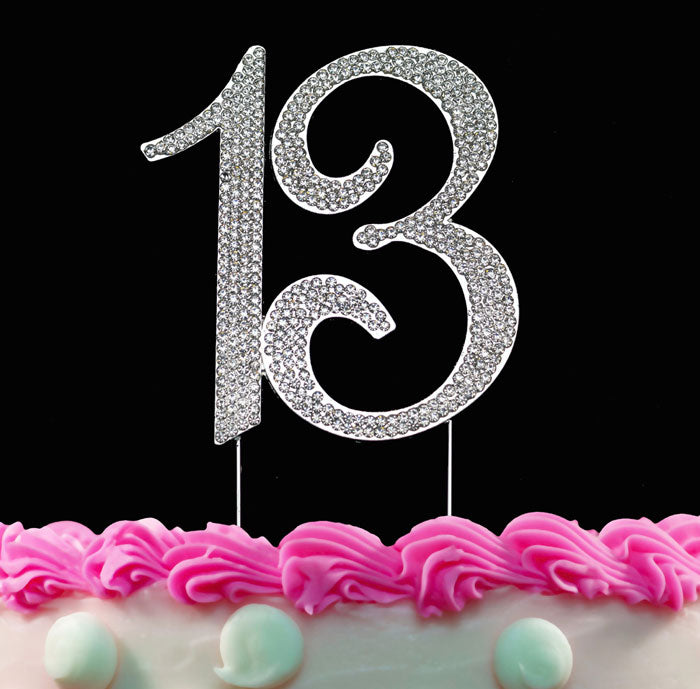 13th Birthday Cake Toppers Bling Cake Topper 13 Birthday Decorations Silver or Gold