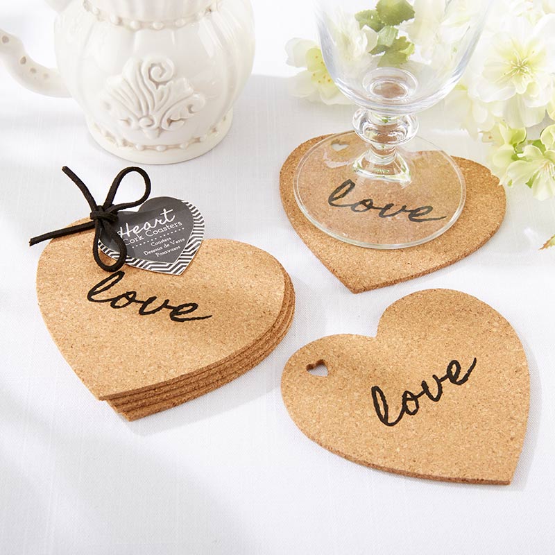 Heart Cork Coaster Set of 4 Coaster Favors