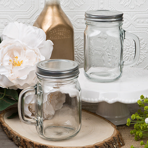 12 Ounce Perfectly Plain Glass Mason Jar With Handle