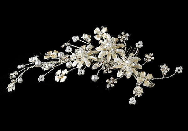 Sparkling Silver Crystal Bridal Comb