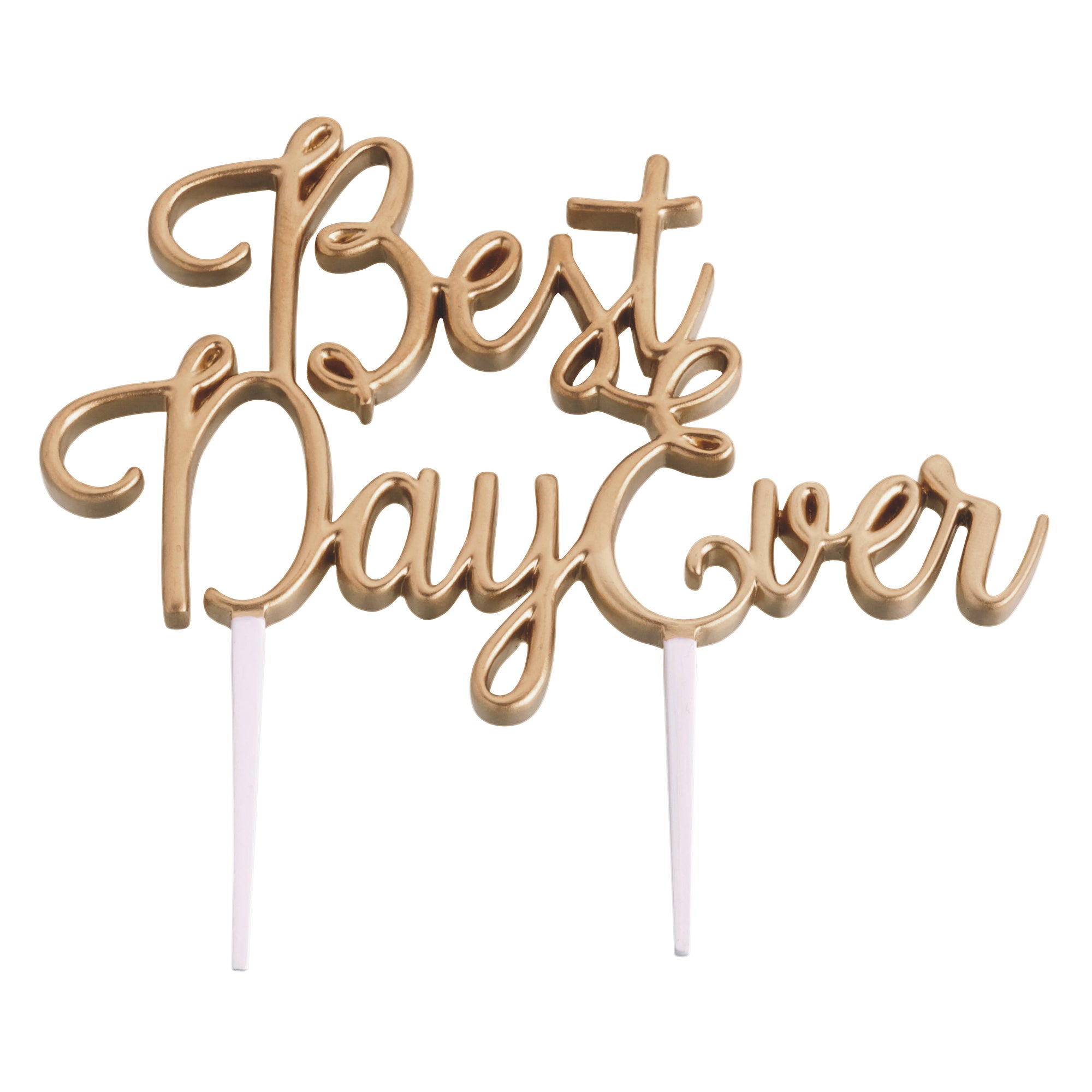 Gold Best Day Ever Wedding Cake Topper