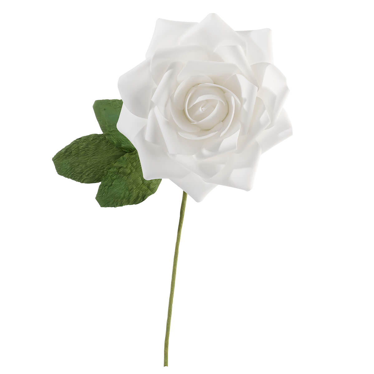White Stemmed Rose Decoration 10 inch