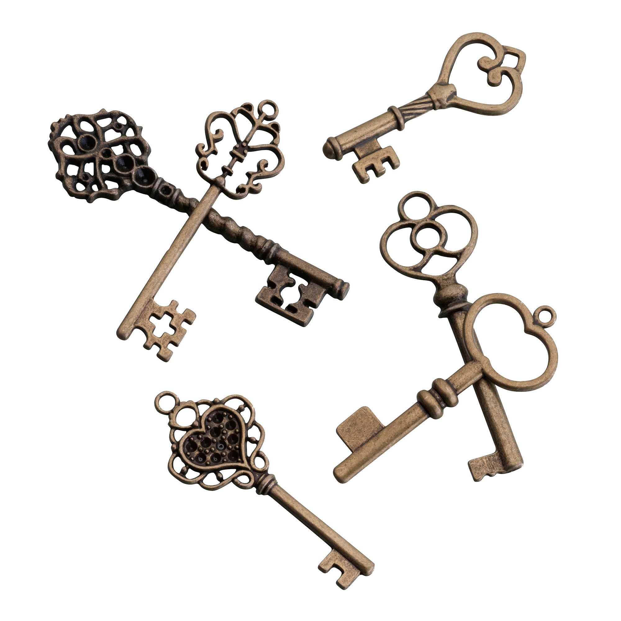 24 Vintage Bronze Keys favors