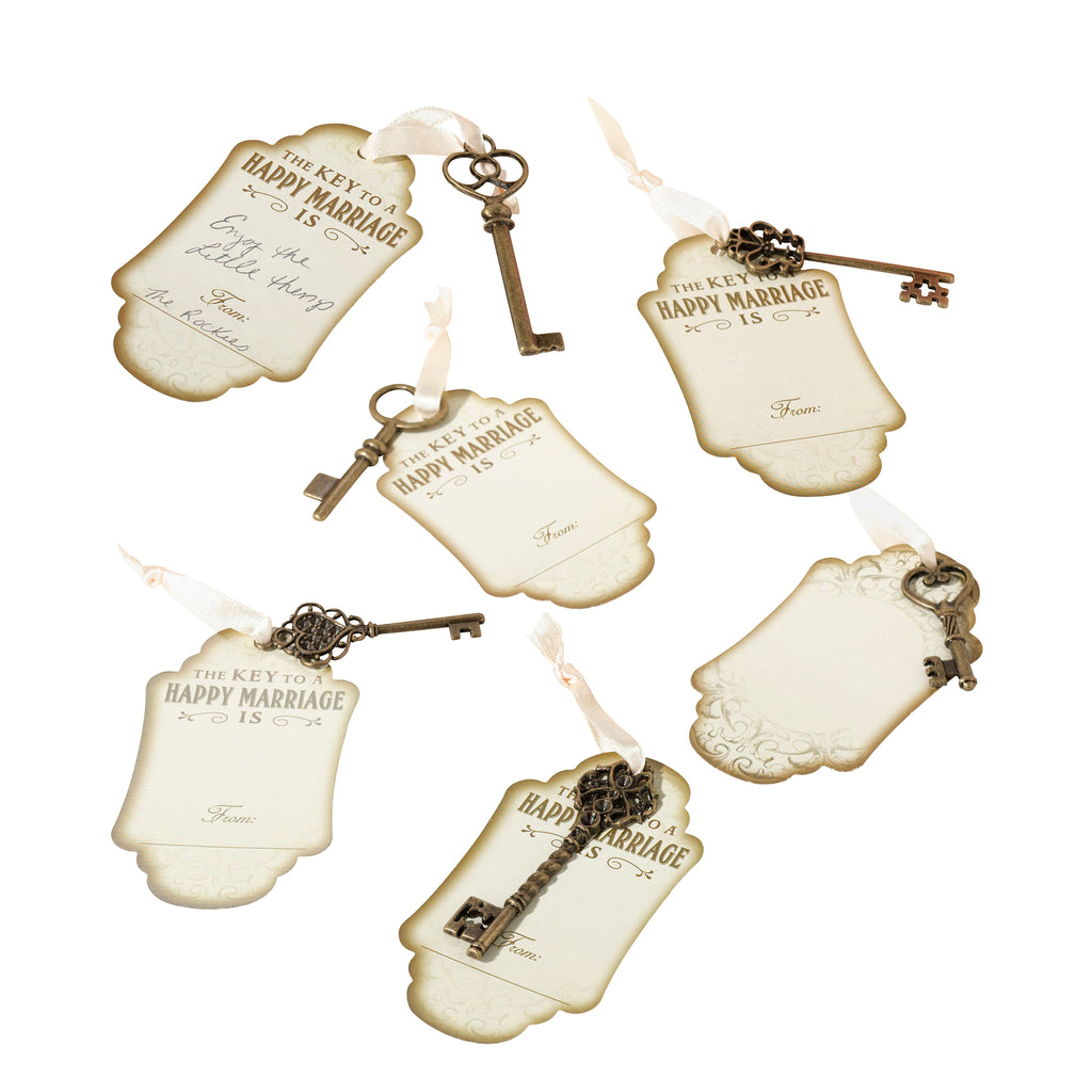 Set of 24 Vintage Bronze Keys and Key Tags