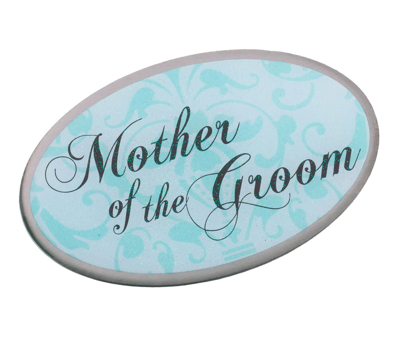Aqua Mother of Groom Oval Pin