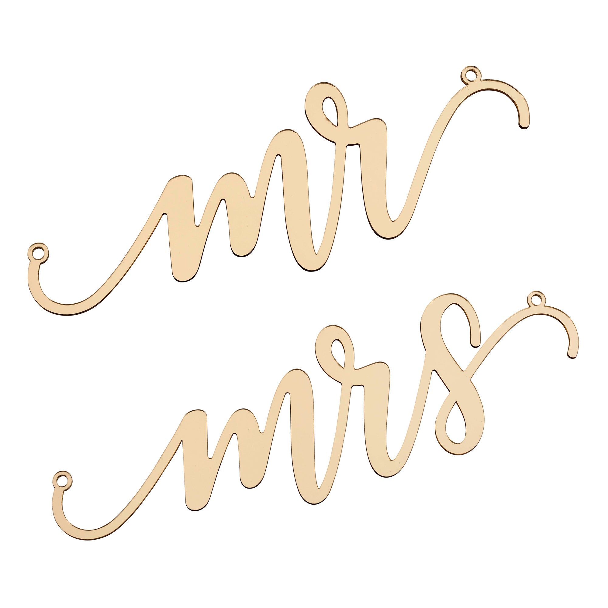 Gold Laser Cut Mr and Mrs Chair Signs