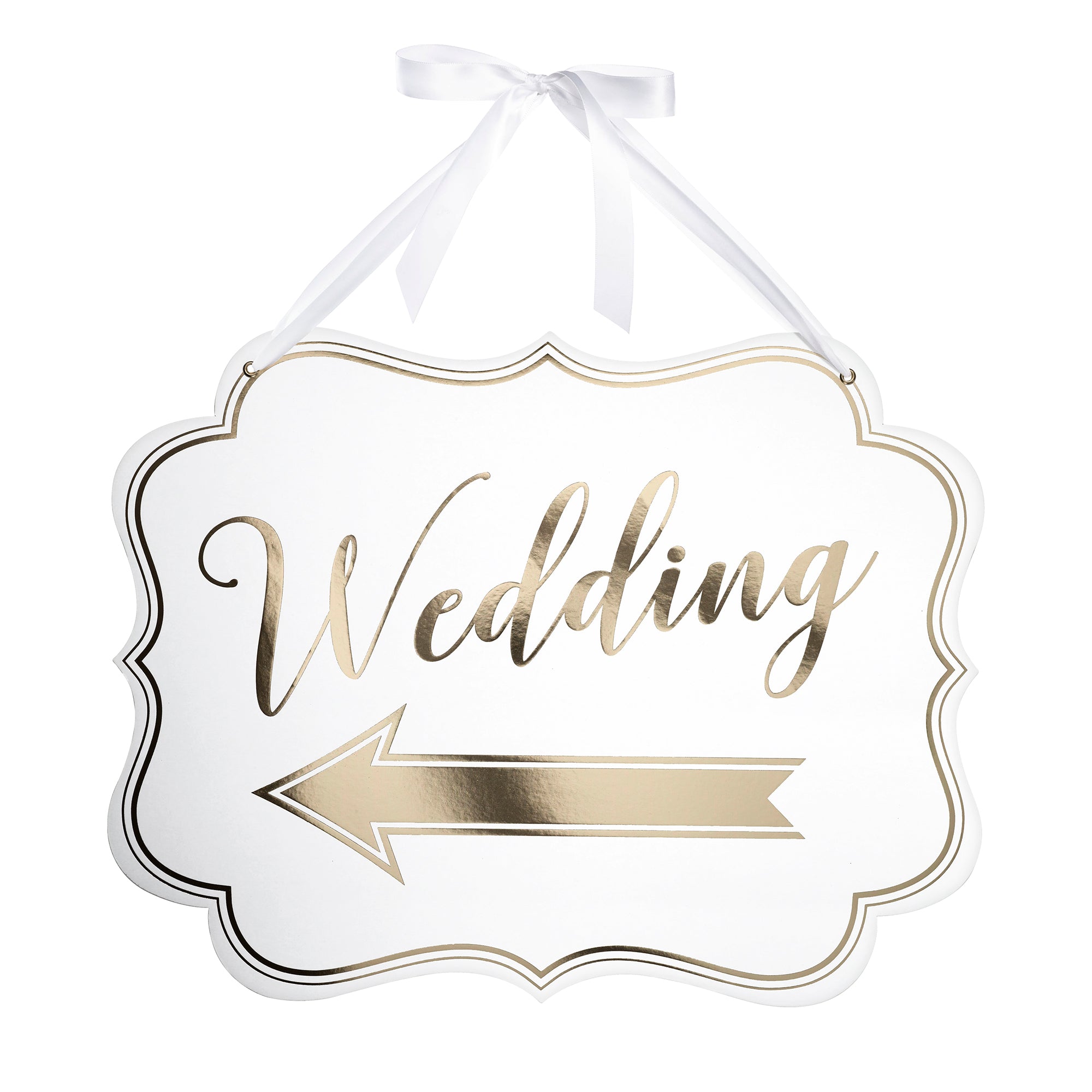 White and Gold Arrow Wedding Sign