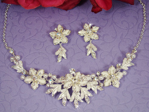 Stunning White Snowflake Bridal Jewelry Set