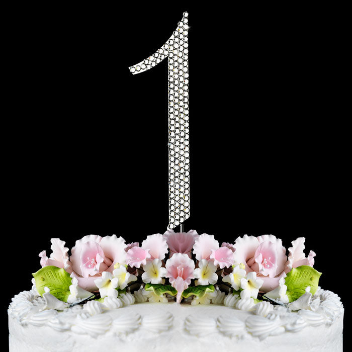 1st Birthday Cake Topper Bling Sparkling Birthday Cake Number Top