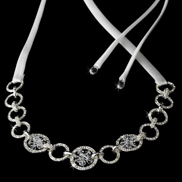 Bridal Ribbon Headband with Swarovski Crystal Accents