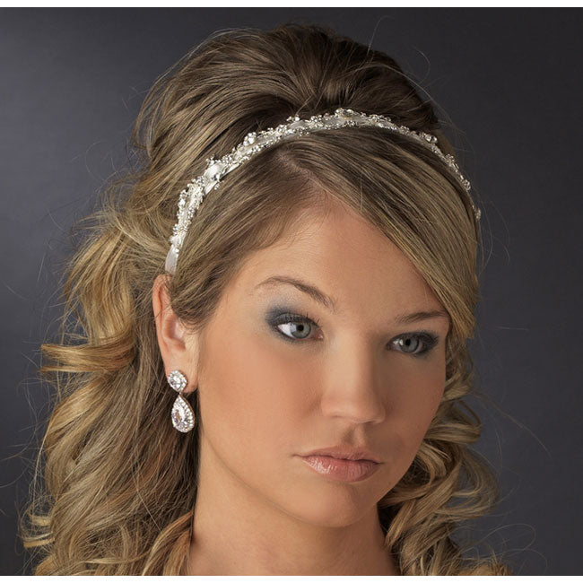 Ribbon Style Bridal Headband HP 8204 White or Ivory