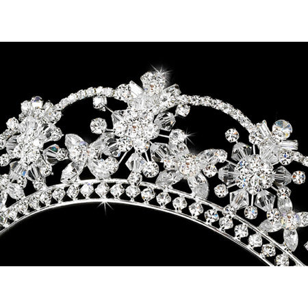 Sparkling Swarovski Crystal & Rhinestone Silver Bridal Tiara