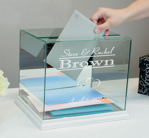 Glass Wedding Card Box Personalized Rectangle Money Box