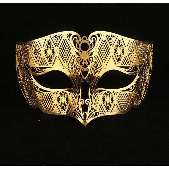 Gold Male Masquerade Masks Laser Cut Metal Mask for Men