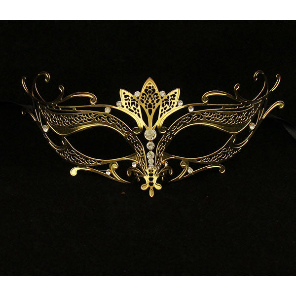 Gold Tiara Design Masquerade Mask Laser Cut Metal Mask