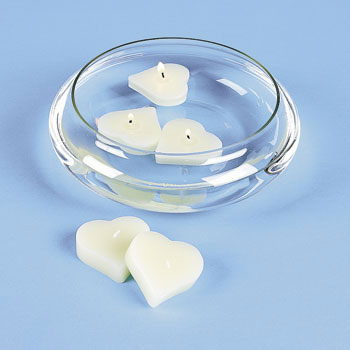 Heart Floating Candles White ( Pack of 12 )