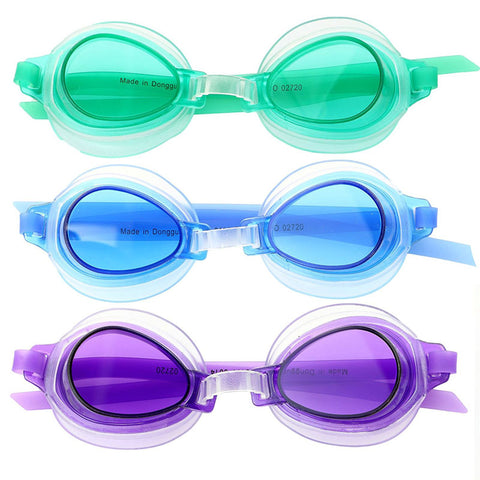 High Style Swimming Goggles Set of 3 Assorted Colors Kids Age 3 up