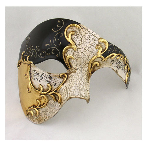 peddling en kop at tilføje Buy Phantom of the Opera Black Gold Musical Half Face Masquerade Masks  Online - Yacanna.com