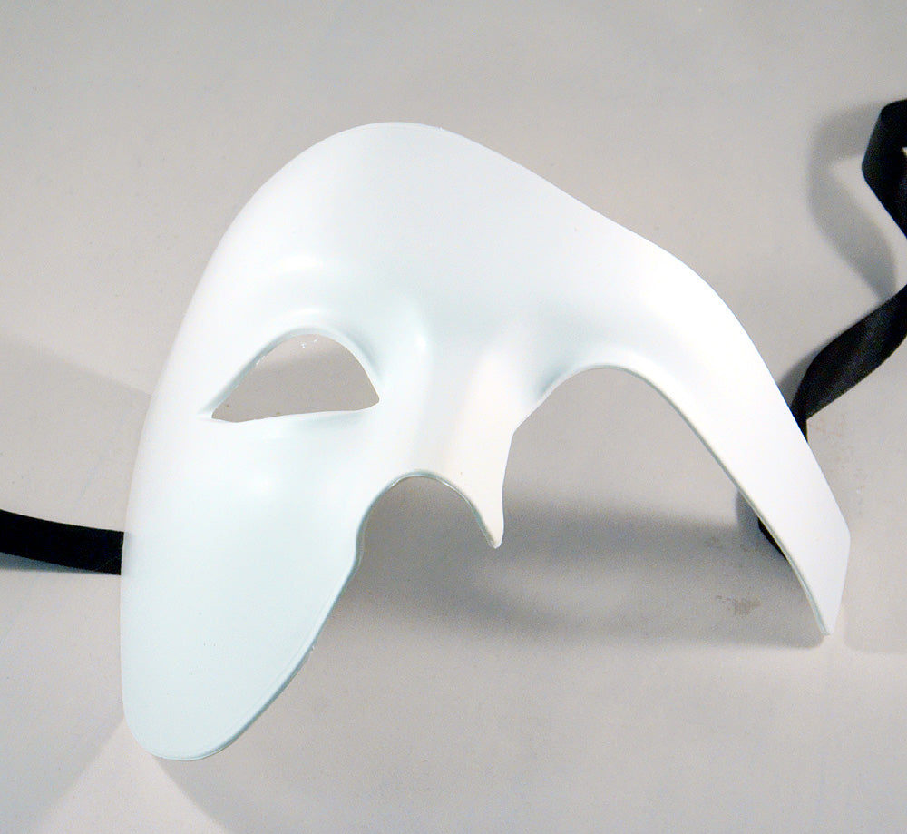 Half Face Phantom of the Opera Masquerade Masks White or Black