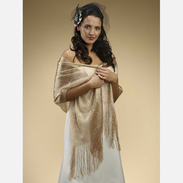 Metallic Weave Wrap Wedding Shawl (3 colors)