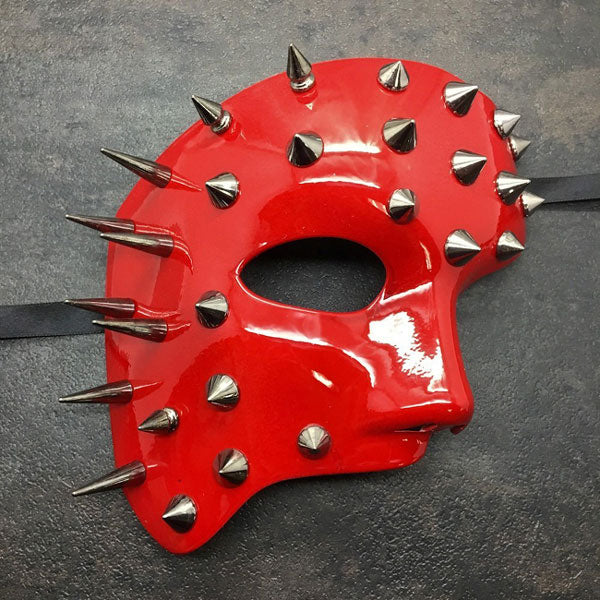 Spiked Red Half Men Phantom Masquerade Mask Costume Mask