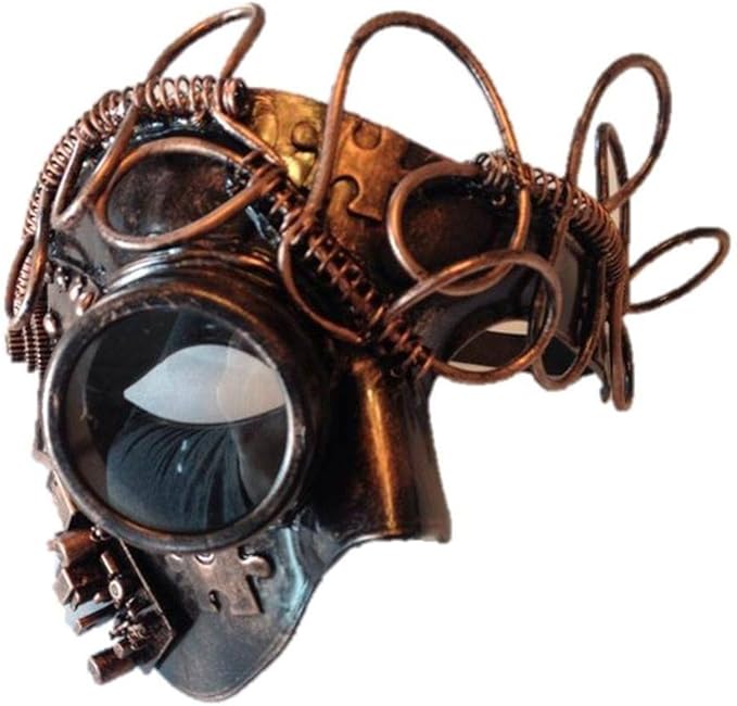 Copper Steampunk Phantom Style Half Masquerade Masks for Men