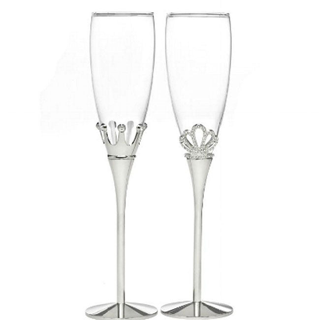 King and Queen Wedding Toasting Flutes Set of 2