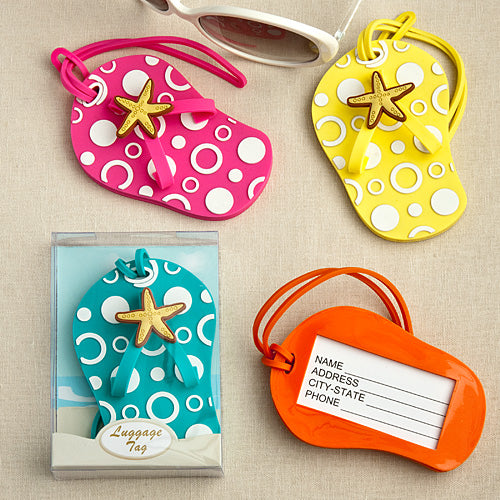Flip Flop luggage tags Assorted Color Set of 4