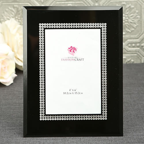 Black Glass Frame with Silver