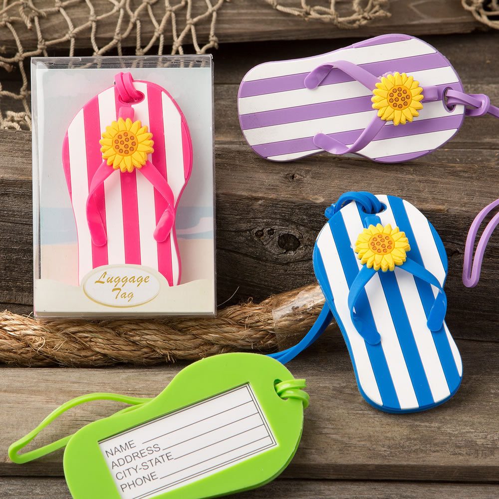 Flip Flop luggage Tags with striped design