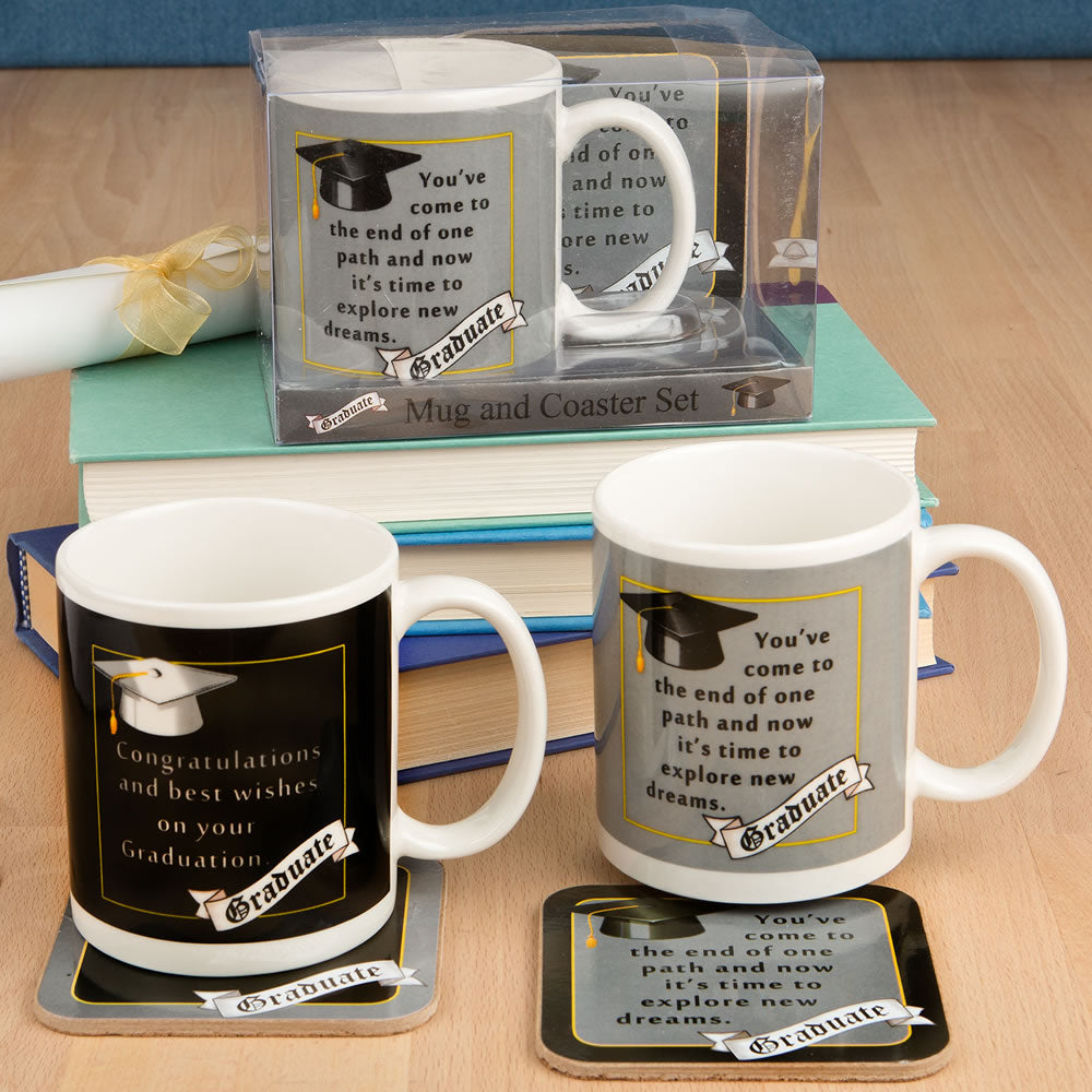 Grad mug & Coaster set - 2 assorted styles
