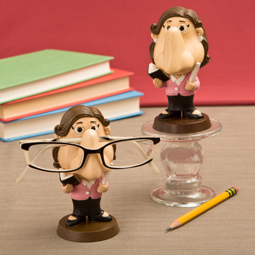 Female teacher eyeglass holder