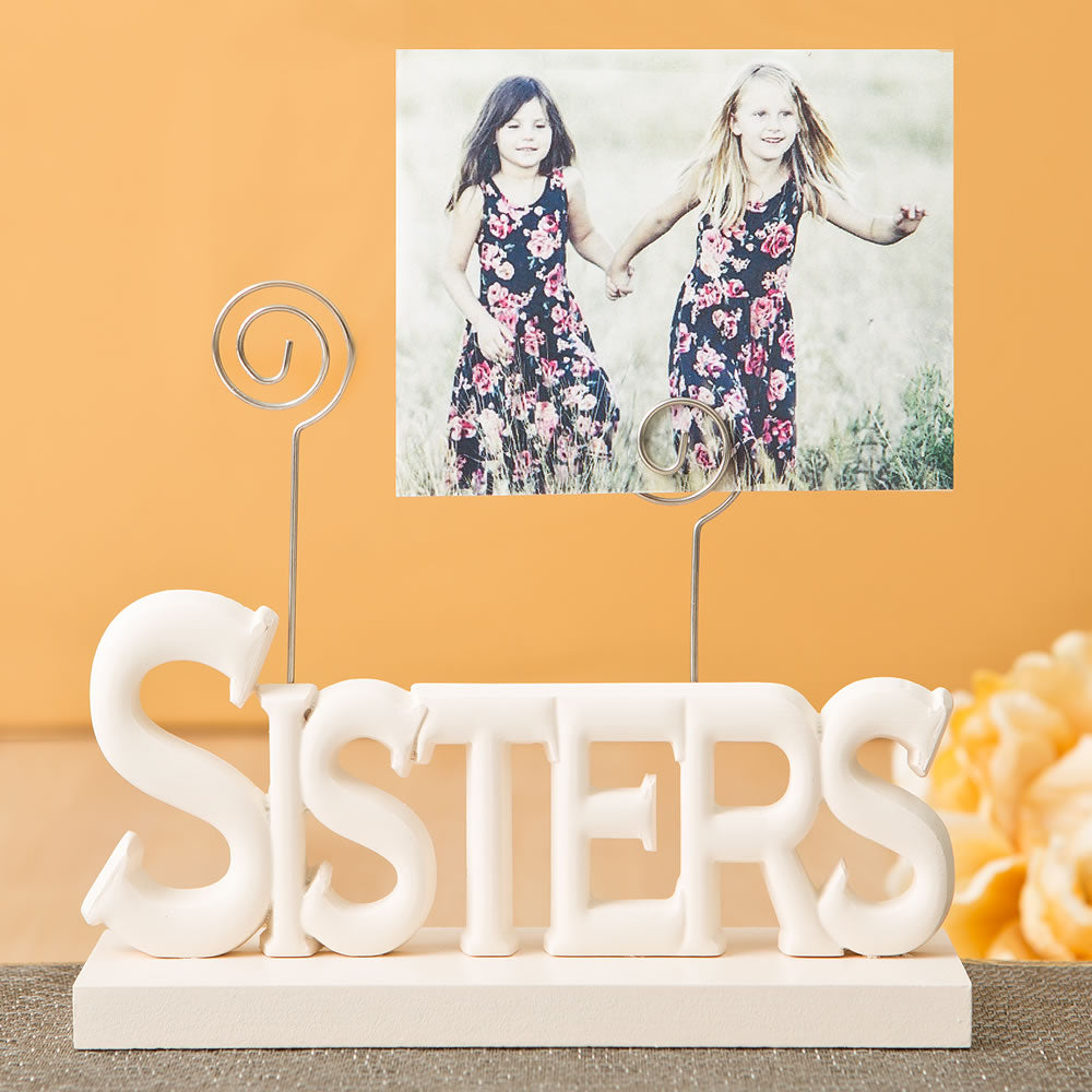 Lovely Rose white Sisters photo holder