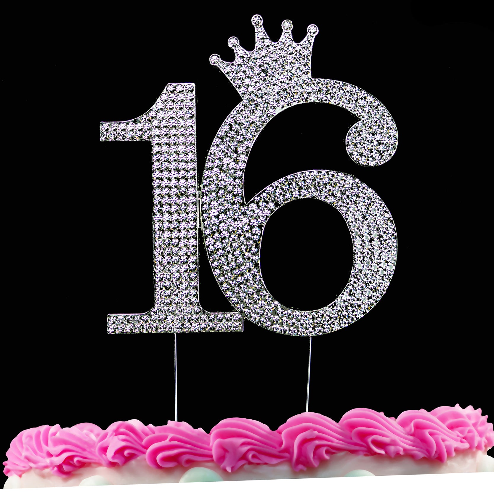 16th Birthday Cake Toppers Sweet 16 Cake Topper Princess Crown Cake Top Silver or Gold