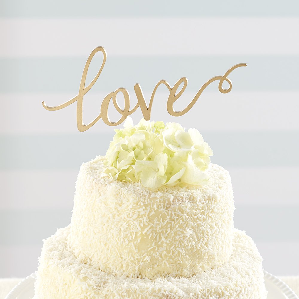 Love Cake Topper Gold Romance Wedding Cake Toppers