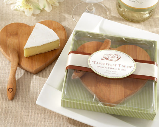 Heart Shaped Bamboo Cheese Board Party Favors