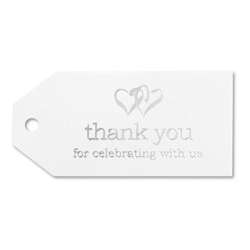 White Linked Hearts Favor Cards Pack of 25