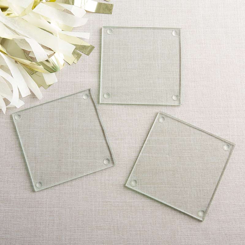 Set of 12 Glass Coasters Party Favors