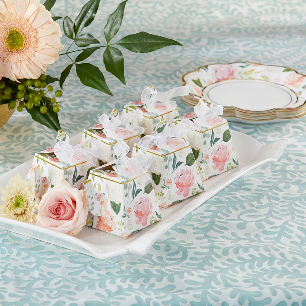 24 Floral Tea Time Teapot Favor Boxes bridal Shower Tea Party Favors