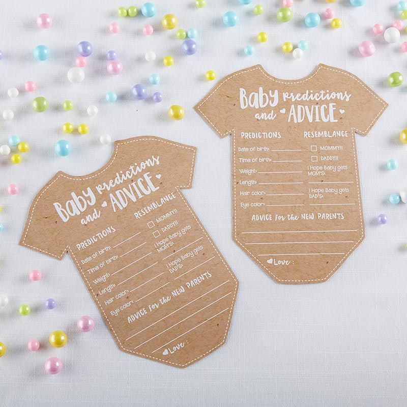Baby Shower Onesie Shape Prediction Advice Cards Set of 25