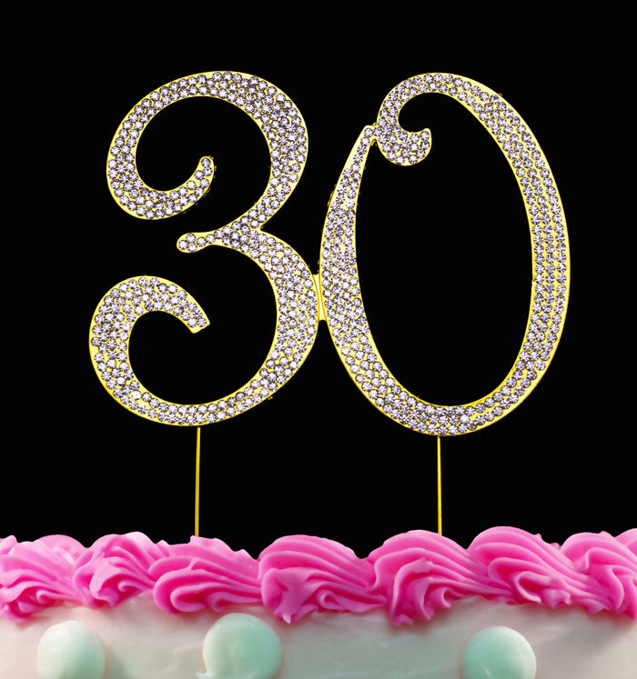 30th Birthday Cake Toppers Bling Crystal Topper 30 Anniversary Cake Toppers