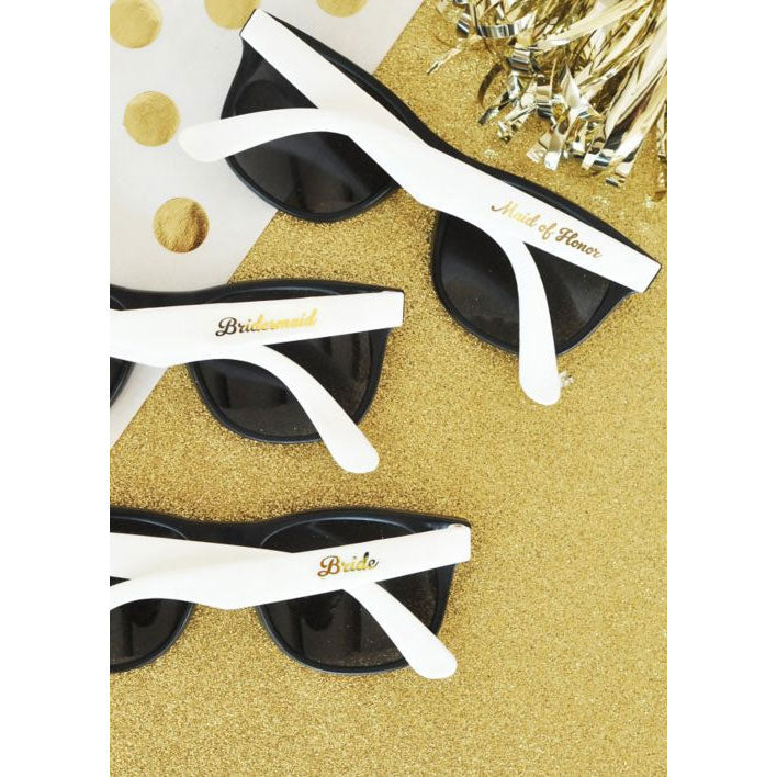Black and White Bridal Party Sunglasses Set of 6