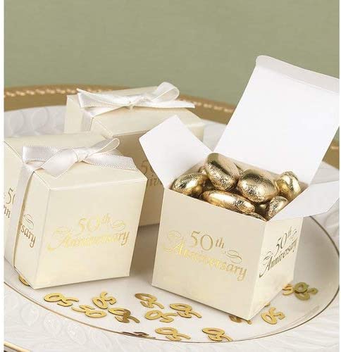 50th Wedding Anniversary Favor Boxes Pack of 25