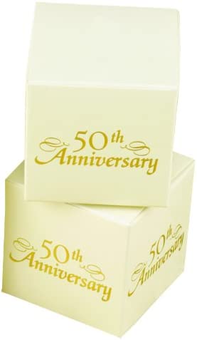 50th Wedding Anniversary Favor Boxes Pack of 25