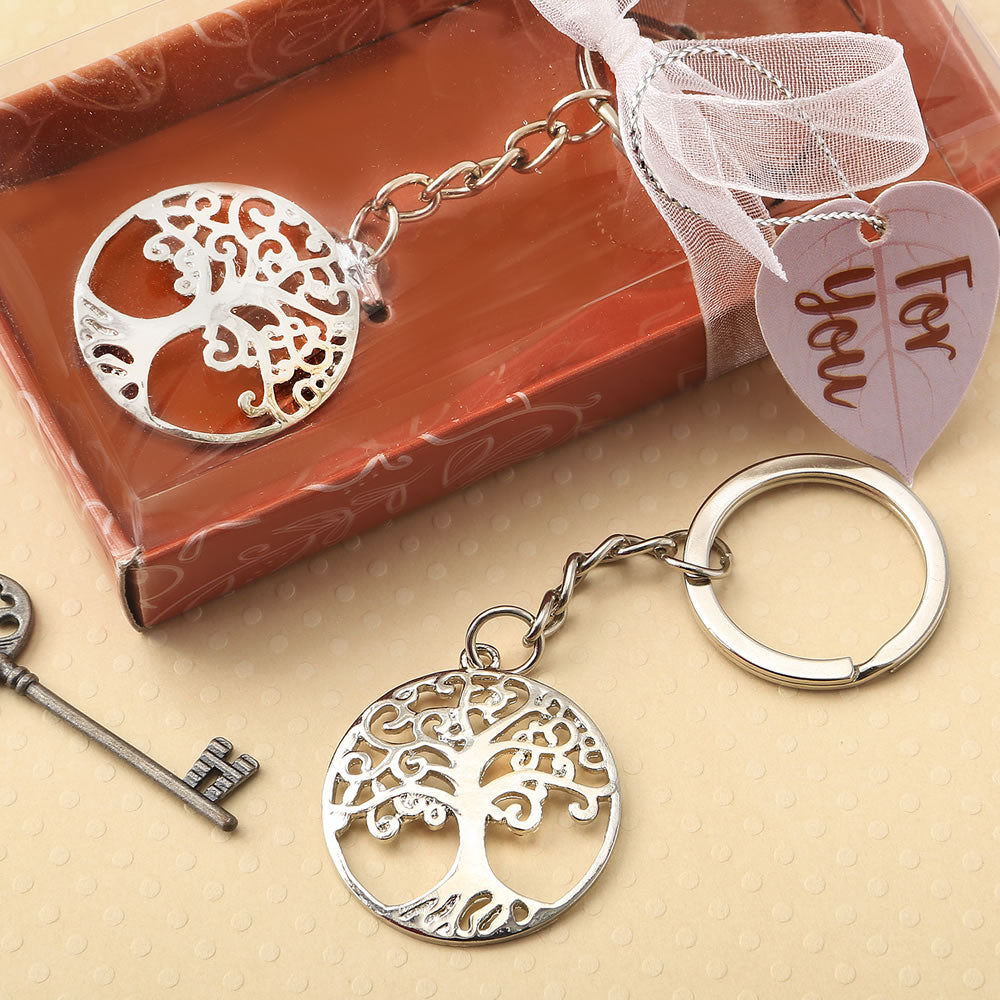 Silver Tree of Life And Family Key Chain