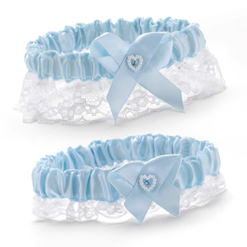 Blue Heart Bridal Garter Set