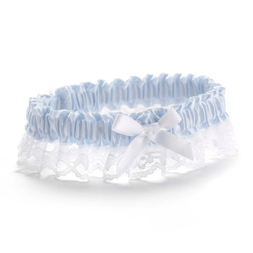Light Blue Ribbon and Lace Garter