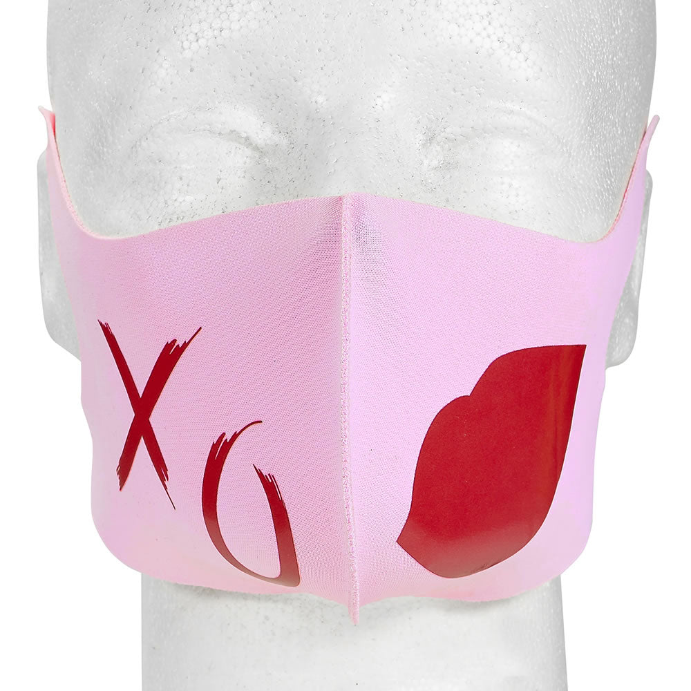 Pink Mask With Red Xo Design