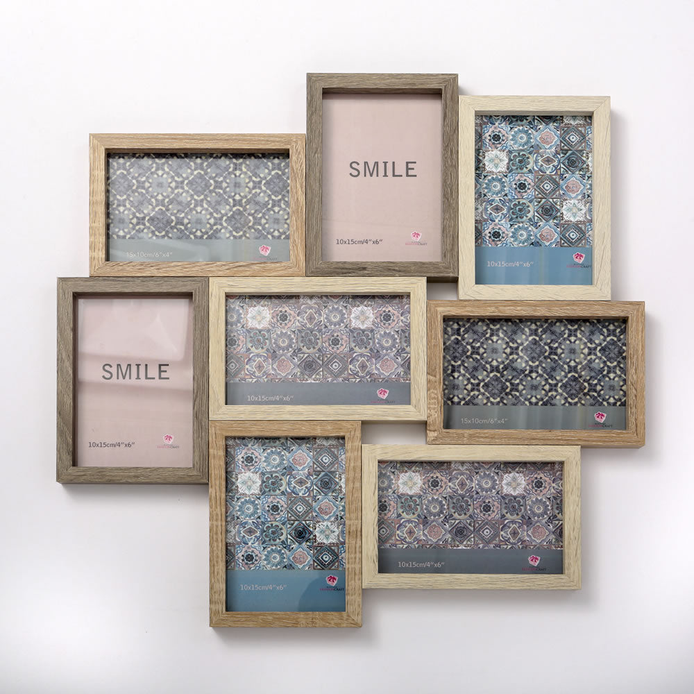 Wood Puzzle collage frame - 8 Openings