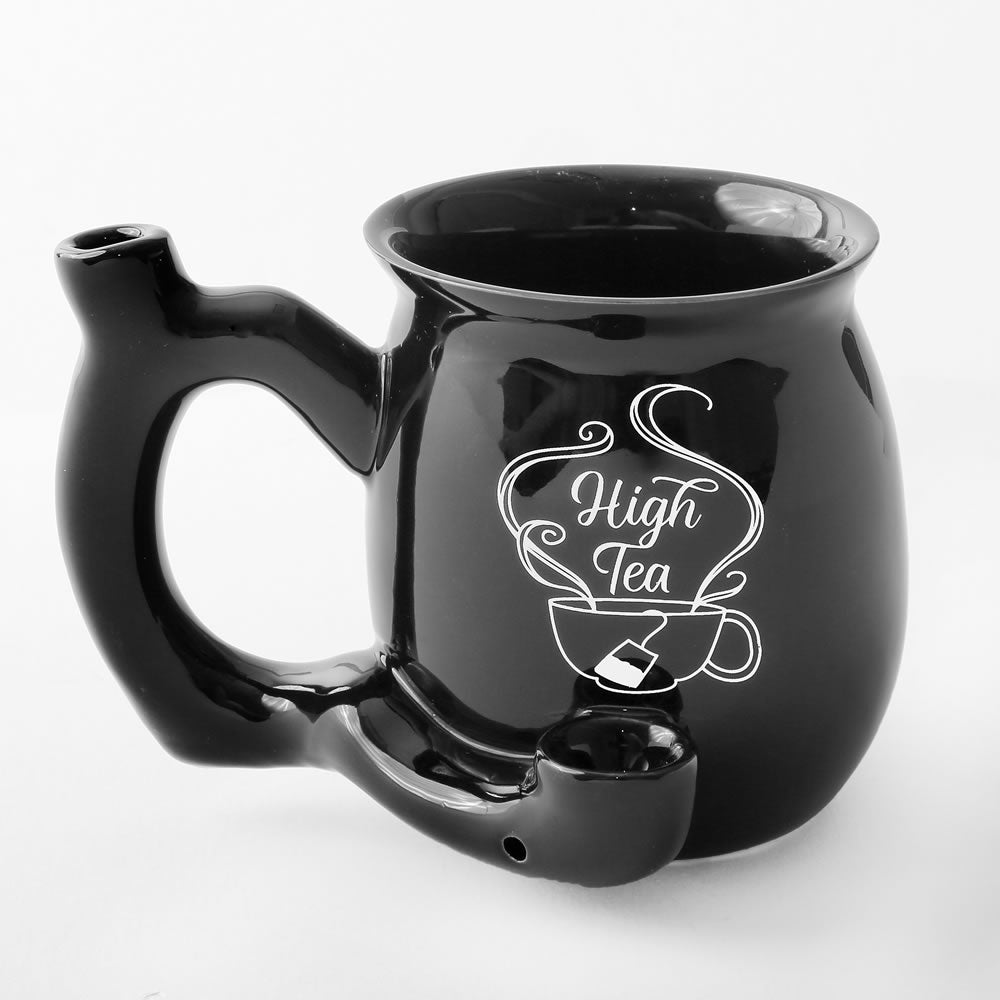 High Tea single wall Mug with Piple Black with White imprint